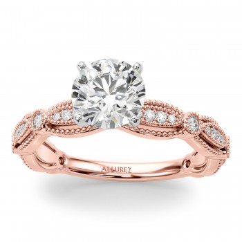 Antique Style Lab Grown Diamond Engagement Ring 14K Rose Gold (0.20ct)