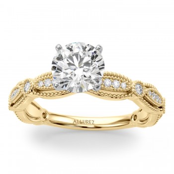 Antique Style Lab Grown Diamond Engagement Ring 14K Yellow Gold (0.20ct)