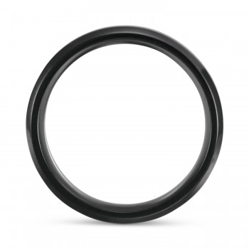 Black Titanium Beveled Edge with Hawaiian Koa Wood Inlay Wedding Band (8mm)