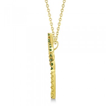 Tzavorite & Yellow Sapphire Palm Tree Necklace 14k Yellow Gold (0.30ct)