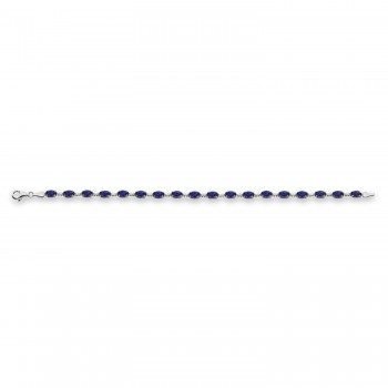 Lab Grown Blue Sapphire Bracelet 14K White Gold (0.56ct)