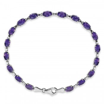 Natural Amethyst Bracelet 14K White Gold (0.44ct)