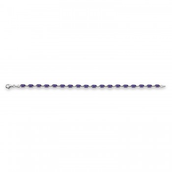Natural Amethyst Bracelet 14K White Gold (0.44ct)