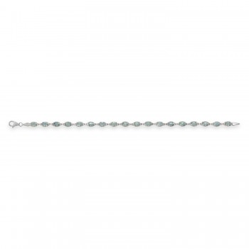 Natural Sky Blue Topaz Bracelet 14K White Gold (0.58ct)