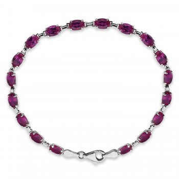 Lab Grown Ruby Bracelet 14K White Gold (0.60ct)