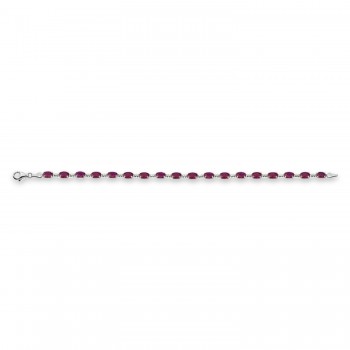 Lab Grown Ruby Bracelet 14K White Gold (0.60ct)