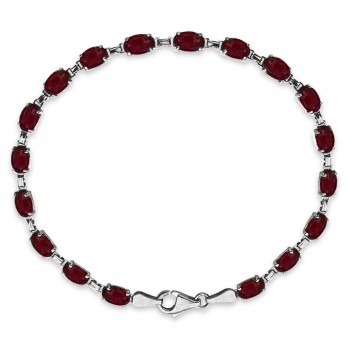 Natural Mozambique Garnet Bracelet 14K White Gold (0.58ct)
