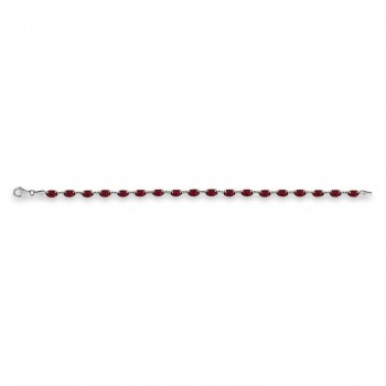 Natural Mozambique Garnet Bracelet 14K White Gold (0.58ct)