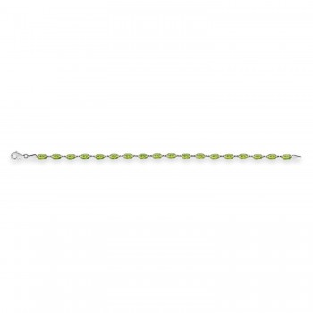 Natural Peridot Bracelet 14K White Gold (0.52ct)