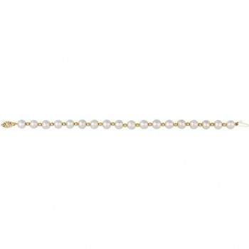 Cultured Freshwater Pearl Bracelet 14K Yellow Gold (7mm)