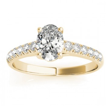 Diamond Accented Cathedral Engagement Ring 14K Yellow Gold (0.18ct)