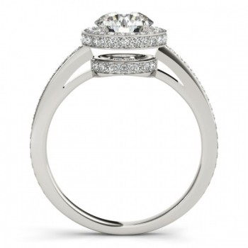 Lab Grown Diamond Halo Engagement Ring 14k White Gold (1.71ct)