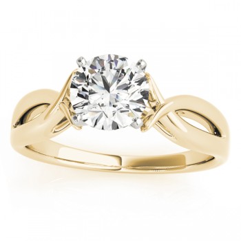 Solitaire Bypass Twisted Engagement Ring Setting 14k Yellow Gold