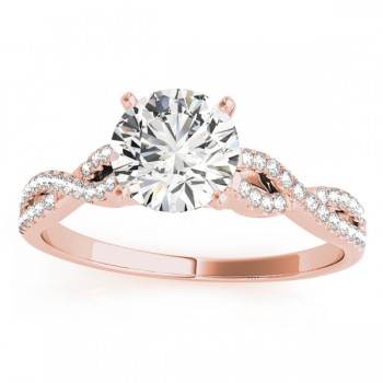 Diamond Twist Engagement Ring Setting 14k Rose Gold (0.22ct)