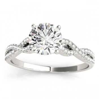 Diamond Twist Engagement Ring Setting 18k White Gold (0.22ct)