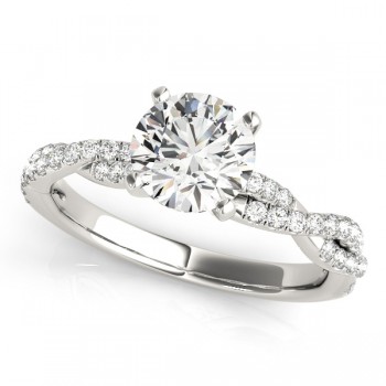 Lab Grown Diamond Twist Sidestone Accented Engagement Ring 14k White Gold (1.69ct)