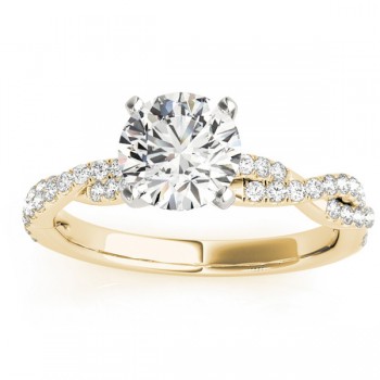 Diamond Twist Sidestone Accented Engagement Ring 14k Yellow Gold (0.19ct)