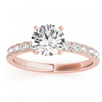 Diamond Single Row Engagement Ring Setting 14k Rose Gold (0.32ct)