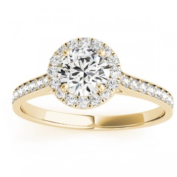 Diamond Halo Engagement Ring 18k Yellow Gold (0.29ct)