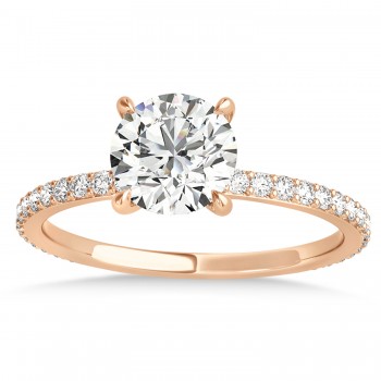 Lab Grown Diamond Hidden Halo Engagement Ring 18k Rose Gold (0.33ct)