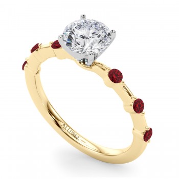 Ruby Scalloped Engagement Ring 14K Yellow Gold (0.20ct)