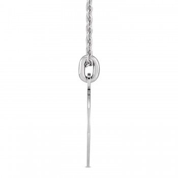 Compass Pendant Necklace 14K White Gold