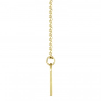 May Birth Flower Lily of the Valley Disc Pendant Necklace 14K Yellow Gold