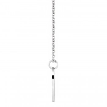 May Birth Flower Lily of the Valley Disc Pendant Necklace Sterling Silver