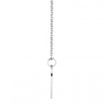 July Birth Flower Waterlily Disc Pendant Necklace 14K White Gold