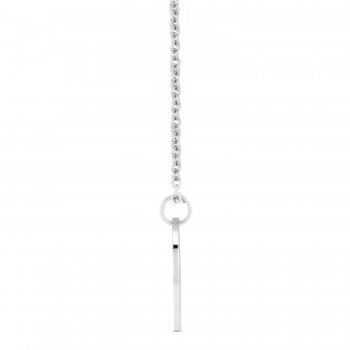 March Birth Flower Daffodil Disc Pendant Necklace 14K White Gold