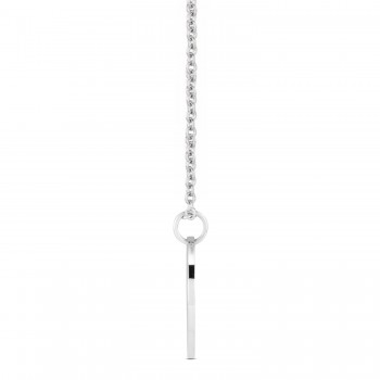 August Birth Flower Poppy Disc Pendant Necklace 14K White Gold