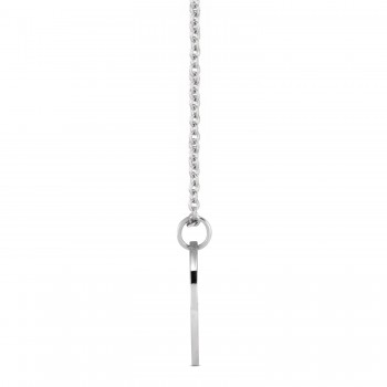 February Birth Flower Violet Disc Pendant Necklace 14K White Gold