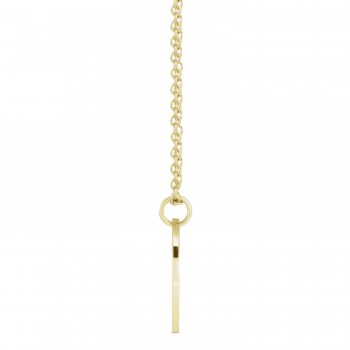 January Birth Flower Snow Drop Disc Pendant Necklace 14K Yellow Gold