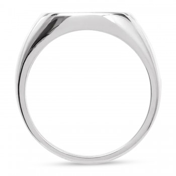Compass Signet Ring 14K White Gold