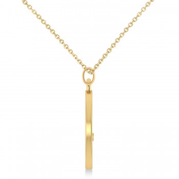 Cryptocurrency Dogecoin Pendant Necklace With Bail 14k Yellow Gold