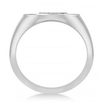 Diamond Cryptocurrency Bitcoin Men's Ring 14k White Gold (0.14ct)