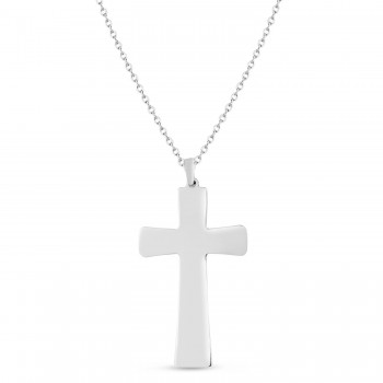 Crusader Cross Charm Pendant Necklace Sterling Silver