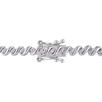 Diamond Accented Tennis Bracelet Sterling Silver (0.50ct)