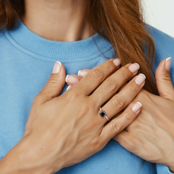 Round Cut Black Diamond Solitaire Ring in 14k Rose Gold (2.00ct)