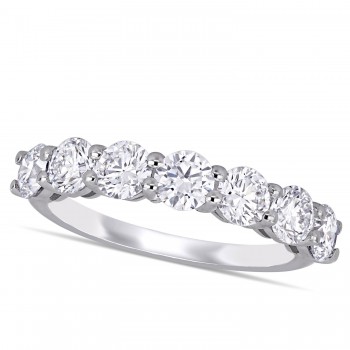 Round Cut Lab Grown Diamond Semi-Eternity Ring 14K White Gold (1.75ct)