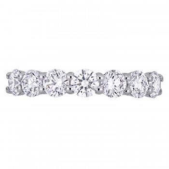 Round Cut Lab Grown Diamond Semi-Eternity Ring 14K White Gold (1.75ct)