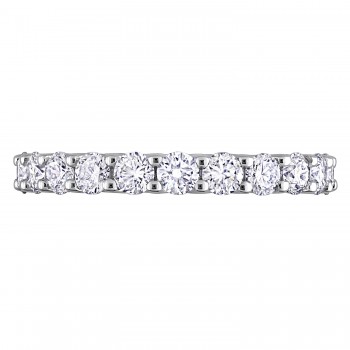 Round Cut Lab Grown Diamond Eternity Ring 14K White Gold (2.20ct)