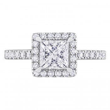 Princess Cut Lab Grown Diamond Engagement Ring 14K White Gold (1.50ct)
