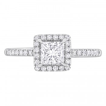Princess Cut Lab Grown Diamond Engagement Ring 14K White Gold (1.00ct)