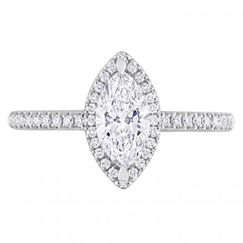 Marquise Cut Lab Grown Diamond Engagement Ring 14K White Gold (1.54ct)