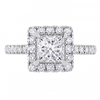 Princess Cut Lab Grown Diamond Engagement Ring 14K White Gold (2.00ct)