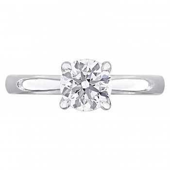 Round Cut Lab Grown Diamond Solitaire Ring 14K White Gold (1.07ct)