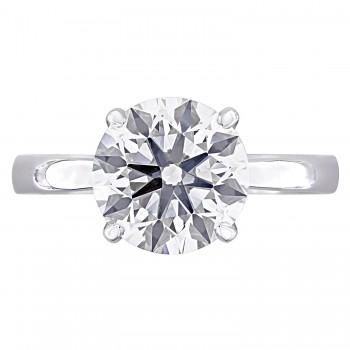 Round Cut Lab Grown Diamond Solitaire Ring 14K White Gold (2.09ct)