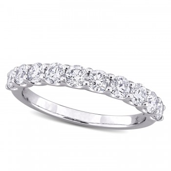 Round Cut Lab Grown Diamond Semi-Eternity Ring 14K White Gold (1.00ct)