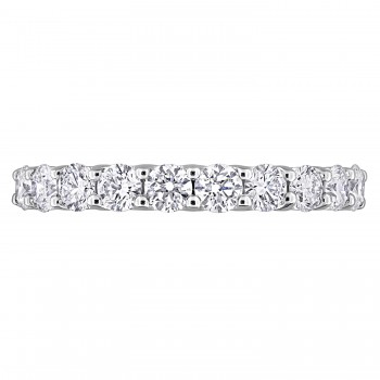 Round Cut Lab Grown Diamond Semi-Eternity Ring 14K White Gold (1.00ct)